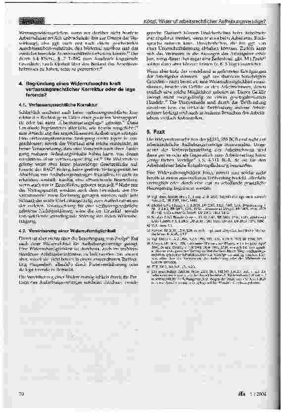 Vorschauseite 5: Widerruf arbeitsrechtlicher Aufhebungsverträge?