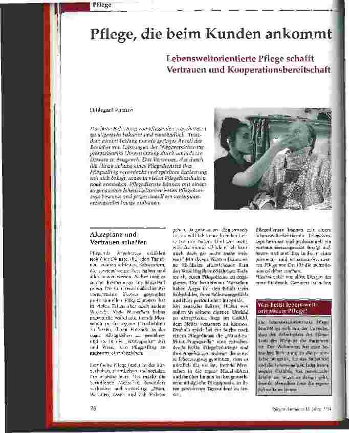 Vorschauseite 1: Pflege, die beim Kunden ankommt