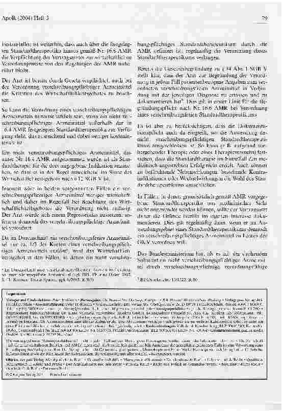Vorschauseite 3: Standardtherapeutika nach den neuen AMR contra Verordnungsfähigkeit verschreibungspflichtiger Arzneimittel