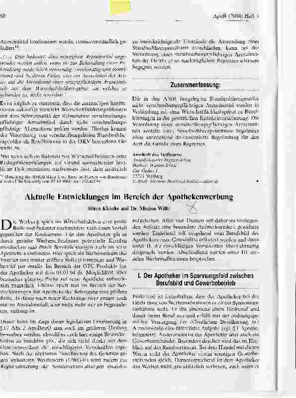 Vorschauseite 4: Standardtherapeutika nach den neuen AMR contra Verordnungsfähigkeit verschreibungspflichtiger Arzneimittel