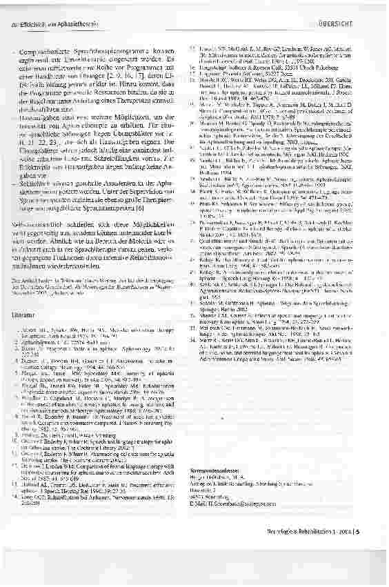 Vorschauseite 5: Zur Effektivität von Aphasietherapie