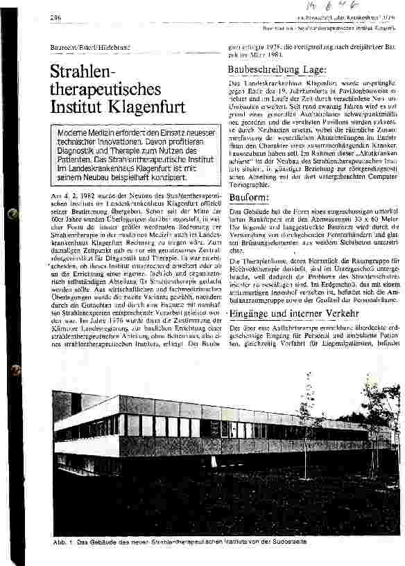 Vorschauseite 1: Strahlenterapeutische Institut Klagenfurt