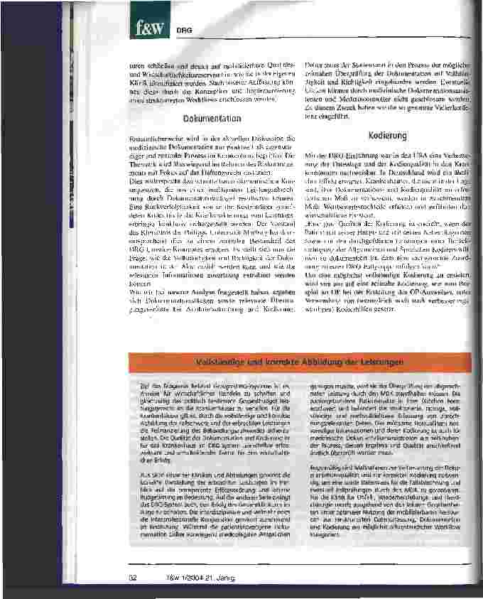 Vorschauseite 4: Herausforderung: Interprofessionelle Workflowoptimierung Dokumentationsund Kodierqualität: Umsetzungsstrategien an der Philipps-Universität Marburg