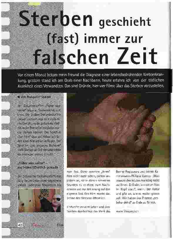 Vorschauseite 1: Sterben geschieht (fast) immer zur falschen Zeit
