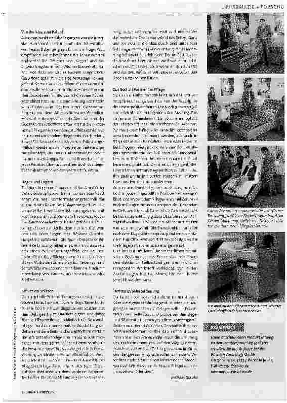 Vorschauseite 2: Ein Pflegebett im Trend der Zeit.Mit contempora setzt die Wissner-Bosserhoff GmbH neue Maßstäbe in Funktion und Form