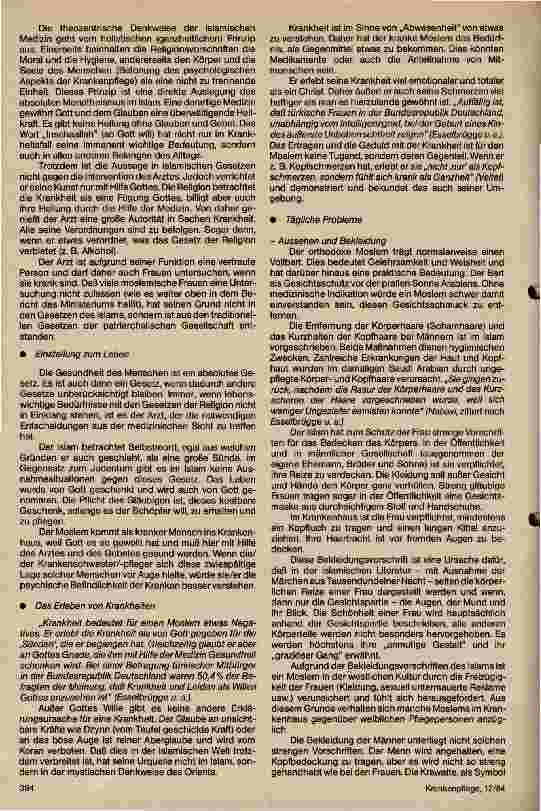 Vorschauseite 2: Islam-der Glaube, seine Gesetze und seine Auswirkungen auf das Verhalten, das Erleben und die Bedürfnisse des gläubigen Moslems im Kra. .
