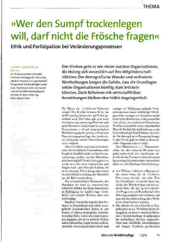 Vorschauseite 1: »Wer den Sumpf trockenlegen will, darf nicht die Frösche fragen«