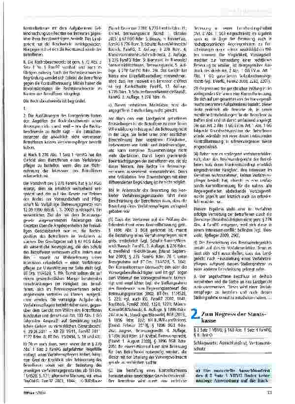 Vorschauseite 1: Zum Regress der Staatskasse