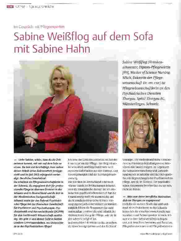Vorschauseite 1: Sabine Weißflog auf dem Sofa mit Sabine Hahn
