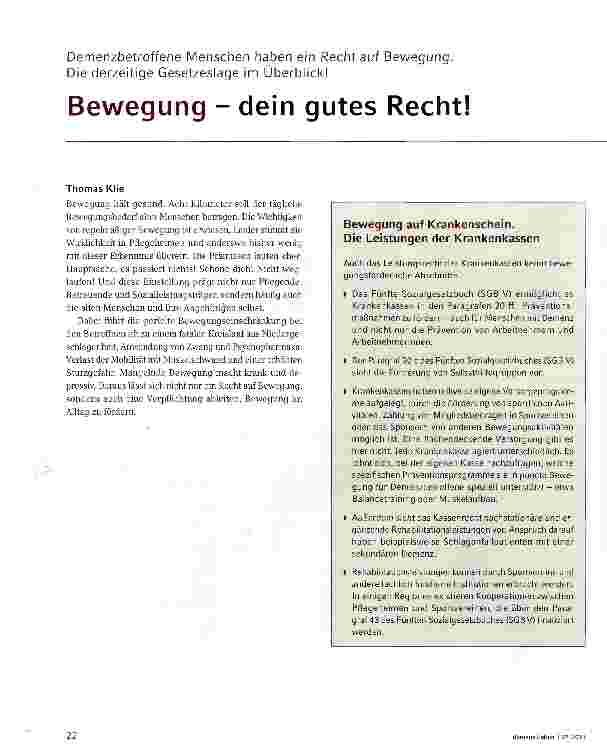 Vorschauseite 1: Bewegung - dein gutes Recht!