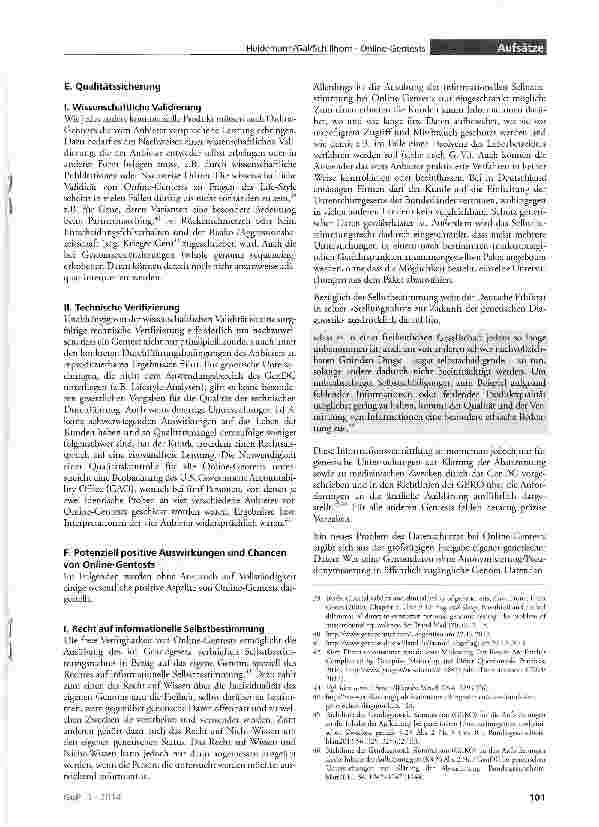 Vorschauseite 6: Online-Gentests - zwischen Selbstbestimmung und Regelungsbedarf