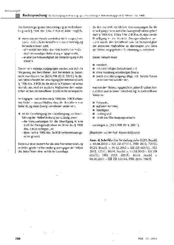 Vorschauseite 6: Zur Genehmigung der Unterbringung zur Durchführung der Heilbehandlung gemäß § 1906 Abs. 1 Nr. 2