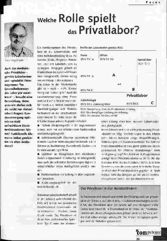 Vorschauseite 1: Welche Rolle spielt das Privatlabor?
