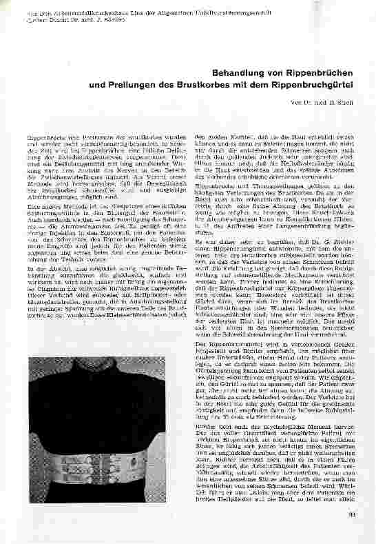 Vorschauseite 1: Behandlung von Rippenbrüchen und Prellungen des Brustkorbes mit dem Rippenbruchgürtel