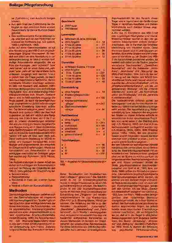 Vorschauseite 3: Die Messung von Burnout Untersuchung einer deutschen Fassung des Maslach Burnout Inventory MBI-D