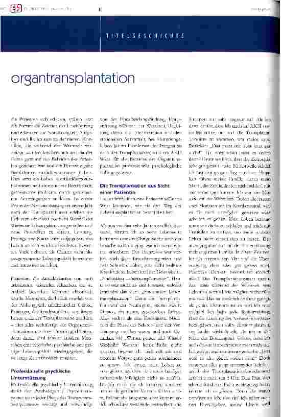 Vorschauseite 3: Psychologische Aspekte der Organtransplantation. - von der Entscheidung bis zum Leben danach