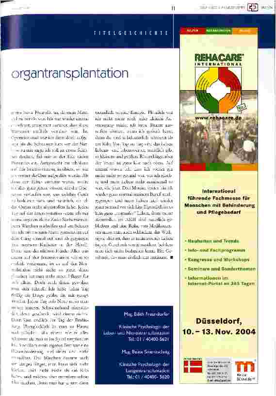 Vorschauseite 4: Psychologische Aspekte der Organtransplantation. - von der Entscheidung bis zum Leben danach