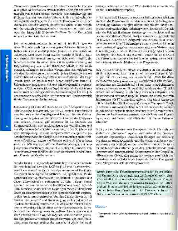 Vorschauseite 2: Therapeutic Touch (TT) und psychiatrische Pflege