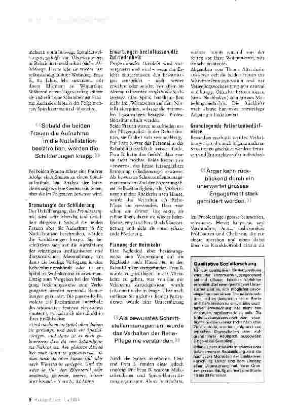 Vorschauseite 2: InstitutionenübergreifendesCase Management aus Patientensicht