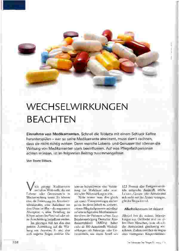 Vorschauseite 1: WECHSELWIRKUNGEN BEACHTEN