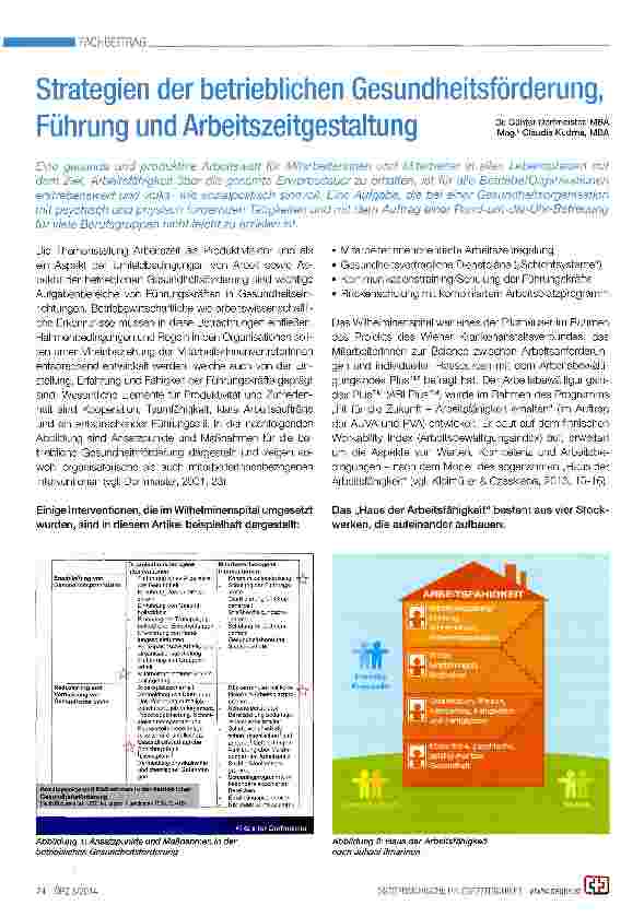 Vorschauseite 1: Strategien der betrieblichen Gesundheitsförderung, Führung und Arbeitszeitgestaltung