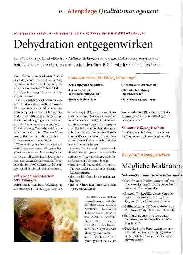 Vorschauseite 1: Dehydration entgegenwirken