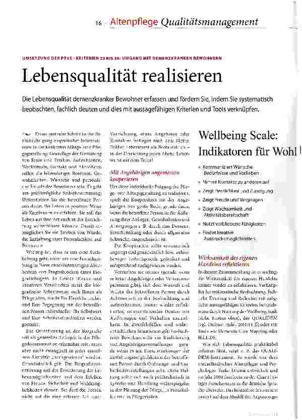 Vorschauseite 1: Lebensqualität realisieren