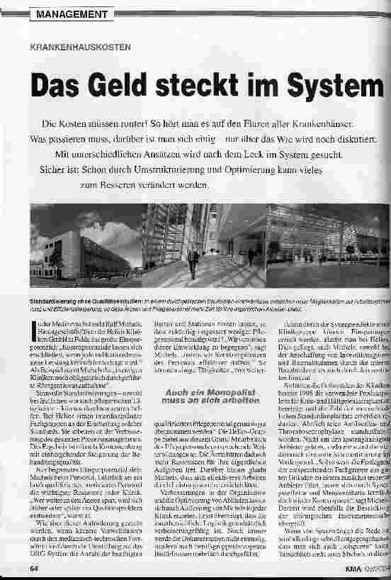 Vorschauseite 1: Das Geld steckt im SystemKRANKENHAUSKOSTEN