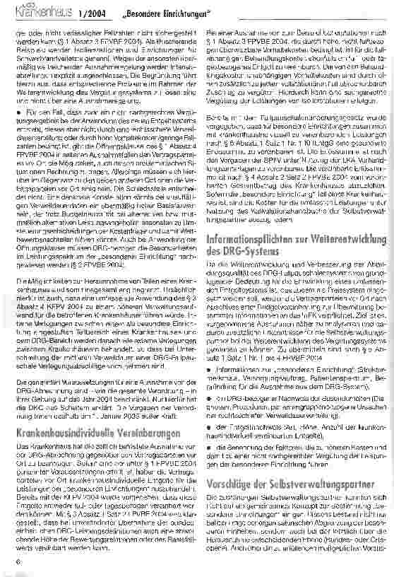 Vorschauseite 2: Was sind besondere Einrichtungen? Referentenentwurf für eine Fallpauschalenverordnung besondere Einrichtungen 2004