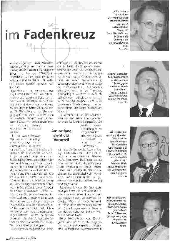Vorschauseite 2: Patienten im Fadenkreuz Alter ist keine Kontraindikation - Viszeralchirurgie beim Hochbetagten
