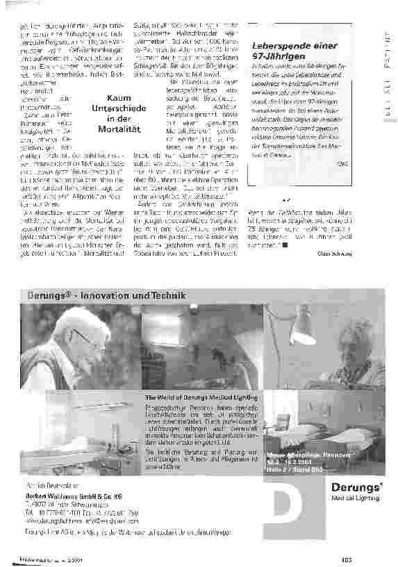 Vorschauseite 4: Patienten im Fadenkreuz Alter ist keine Kontraindikation - Viszeralchirurgie beim Hochbetagten