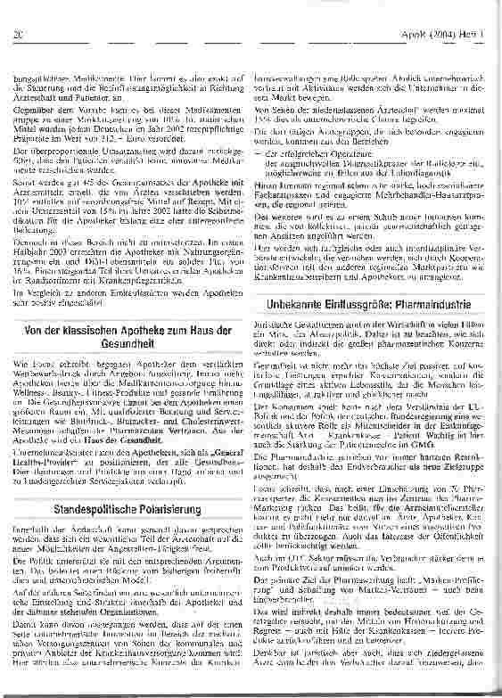 Vorschauseite 3: Apotheker als Mitgesellschafter fachübergreifender medizinischer Versorgungszentren