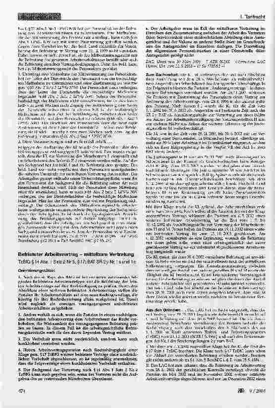 Vorschauseite 3: Befristeter Arbeitsvertrag - Mittelbare Vertretung - Personalratsbeteiligung