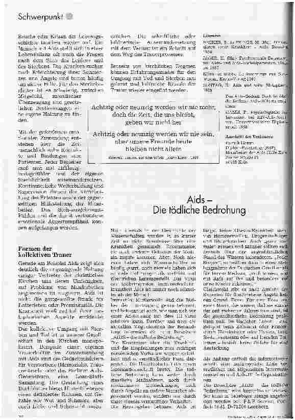 Vorschauseite 3: Psychologische Betreuung Aids-Vollbilderkrankter