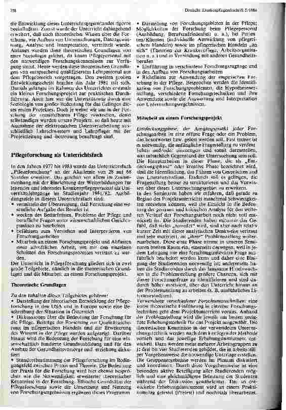 Vorschauseite 2: Pflegeforschung in Österreich Programm an der Akademie für höhere Fortbildung in der Krankenpflege