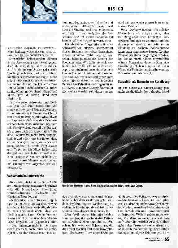 Vorschauseite 4: Sexualität: Ein Beziehungs-Risiko bei Pflegepersonal und Patient Die heilende Wirkung von Eros und Zärtlichkeit