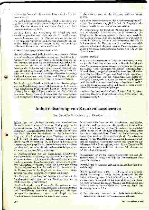 Vorschauseite 1: Industralisierung von Krankenhausdiensten