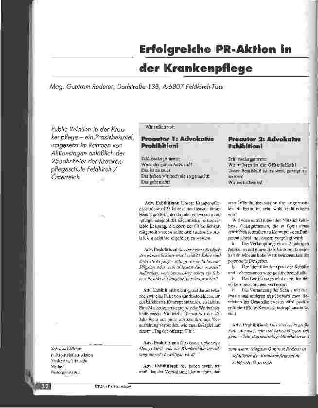 Vorschauseite 1: Erfolgreiche PR-Aktion in der Krankenpflege