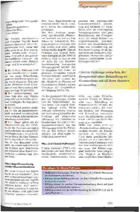 Vorschauseite 2: Clinical Pathways Teil 1