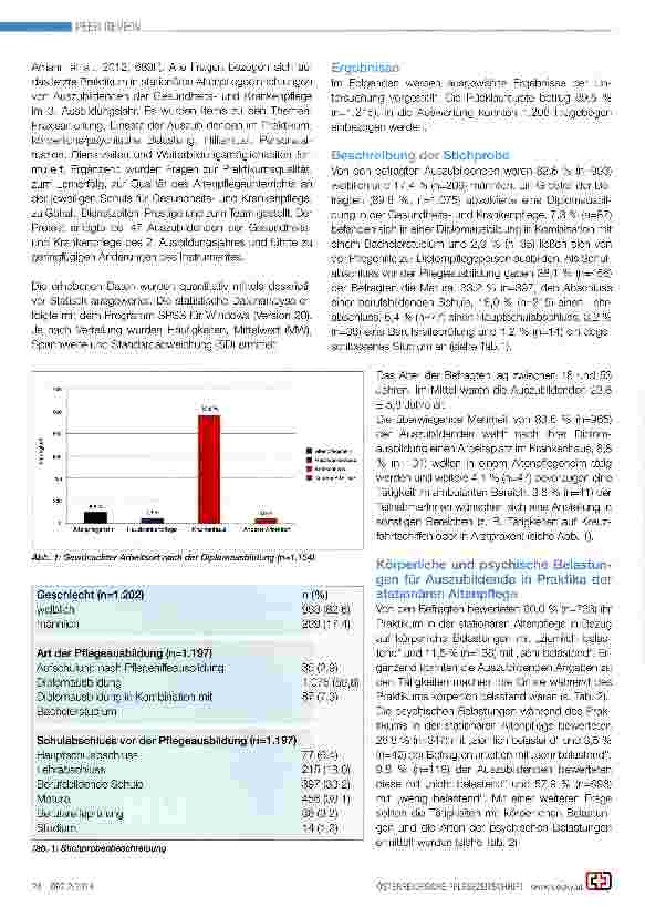 Vorschauseite 3: Perspektive stationäre Altenpflege -Sicht von Auszubildenden der Gesundheitsund Krankenpflege in Österreich
