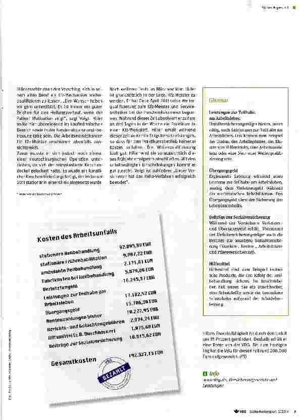Vorschauseite 2: Kosten eines Arbeitsunfalls - Ein folgenschwerer Sturz