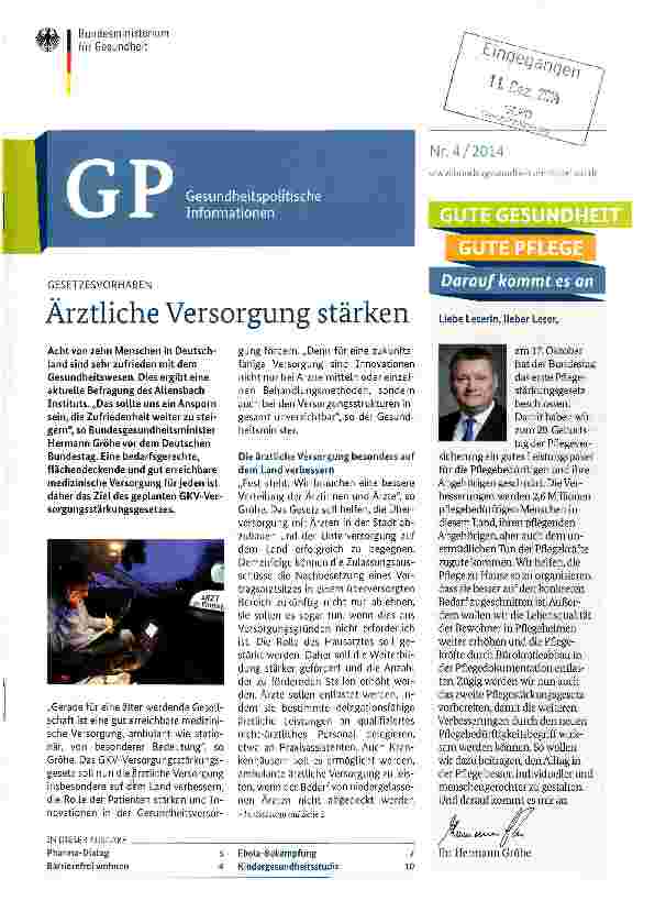 Vorschauseite 1: Ärztliche Versorgung stärken