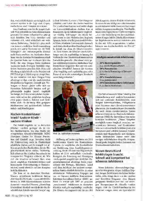 Vorschauseite 3: Multiresistente Erreger vermeiden und bekämpfen Experten diskutierten auf Fachkongress in Köln