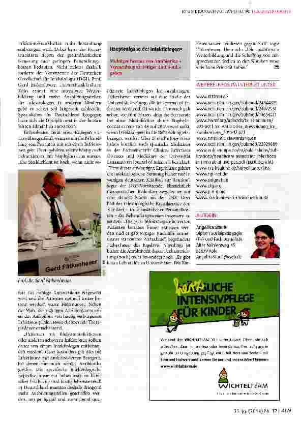 Vorschauseite 4: Multiresistente Erreger vermeiden und bekämpfen Experten diskutierten auf Fachkongress in Köln