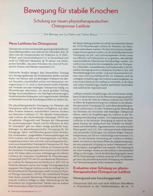 Vorschauseite 2: Bewegung für stabile Knochen Schulung zur neuen physiotherapeutischen Osteoporose-Leitlinie