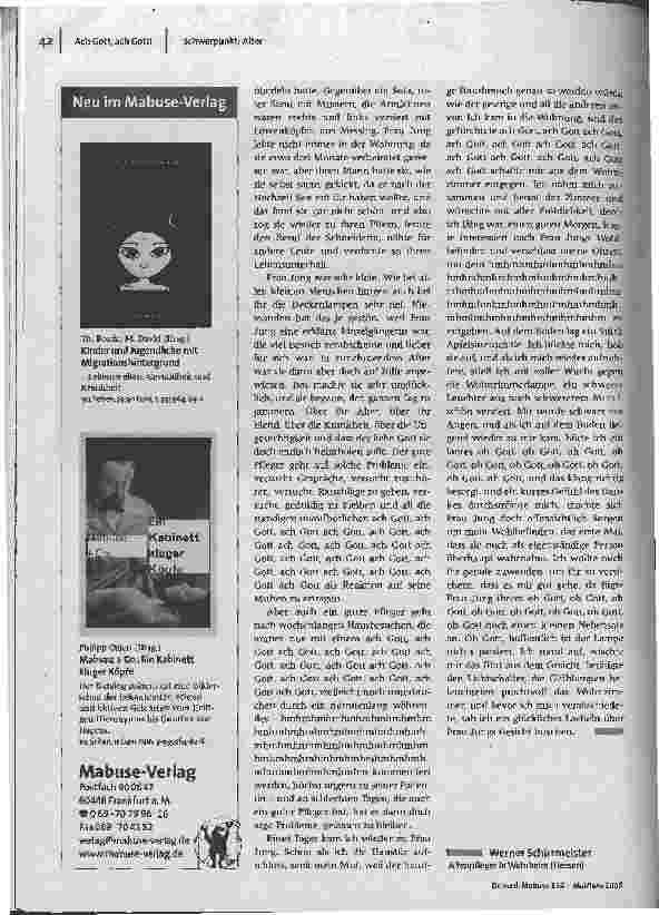 Vorschauseite 2: Ach Gott ach Gott!Von Pflegern und Lampen