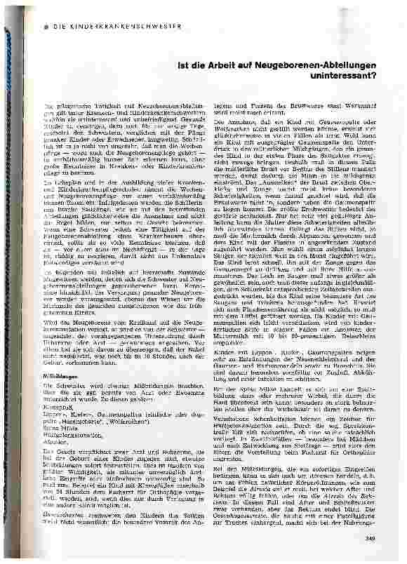Vorschauseite 1: Ist die Arbeit auf Neugeborenen-Abteilungen uninteressant?