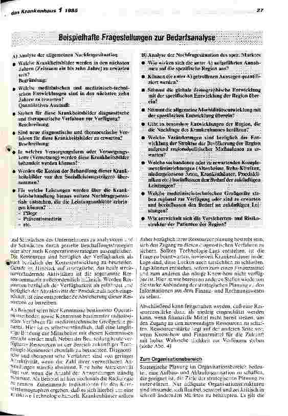 Vorschauseite 6: Stragegische Planung und BPflV 1995 Einführung in die strategische Planung