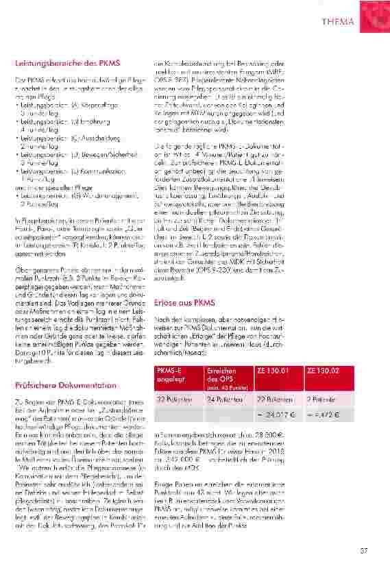 Vorschauseite 3: VERBESSERUNGDER PFLEGE-SITUATION? PKMS - der PflegeKomplexMaßnahmenScore