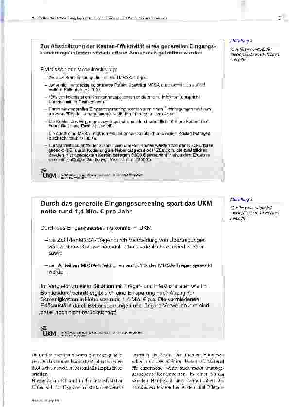 Vorschauseite 3: Generelles MRSA-Screening bei der Klinikaufnahme saniert Patienten und Finanzen